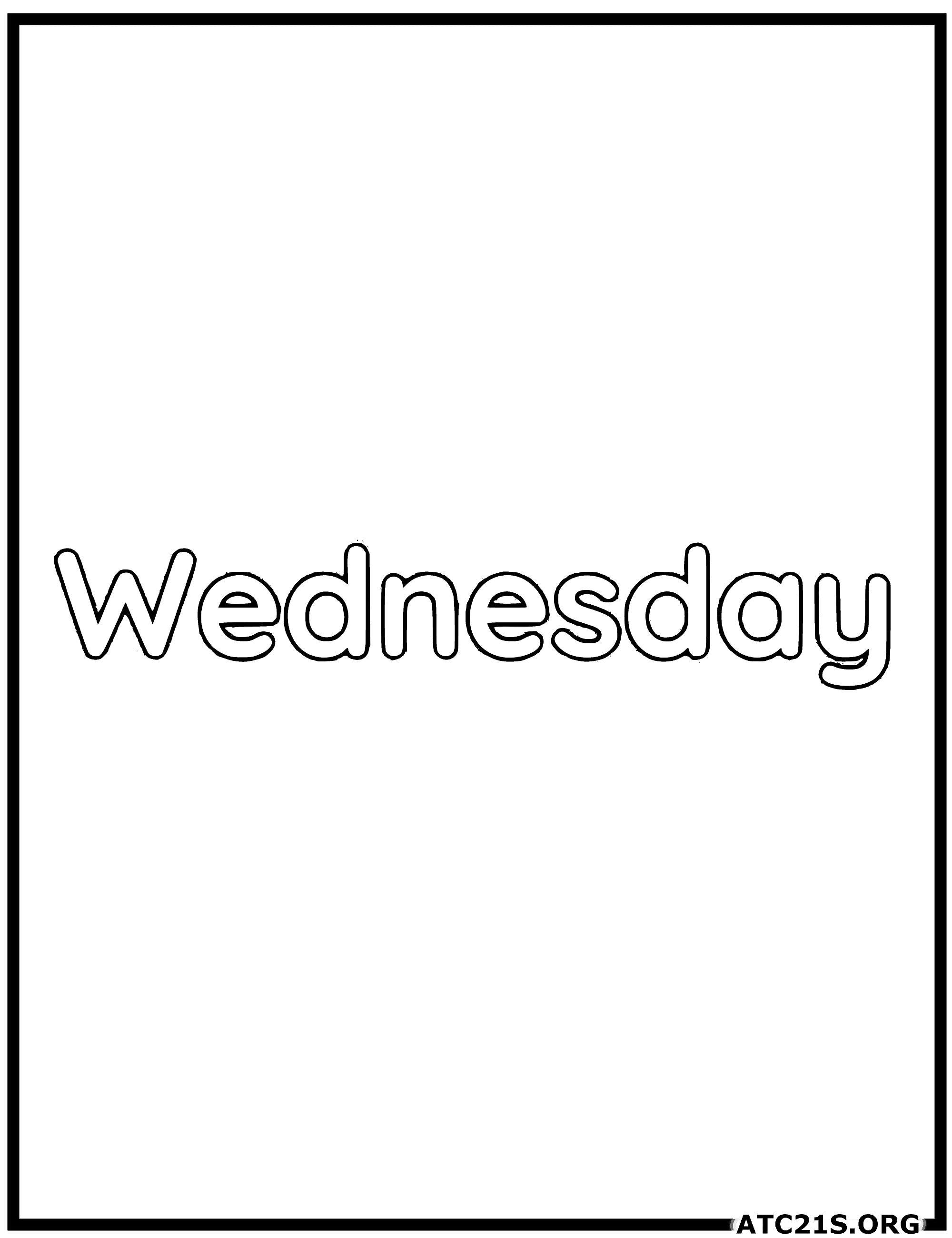 Wednesday coloring page